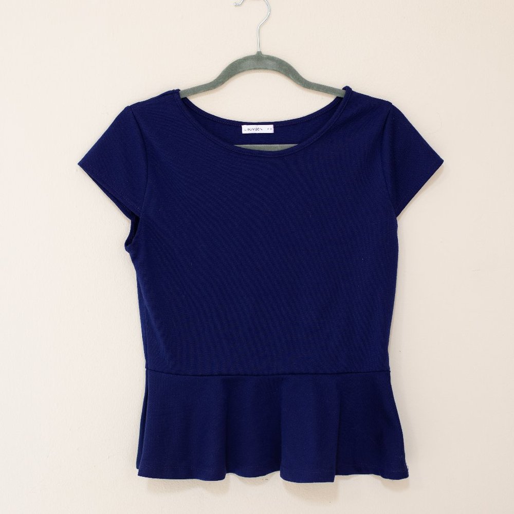 Navy Peplum Tshirt